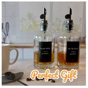 COPY - Maizies Emporium Set of 2 Glass Coffee Syrup Dispenser Oil & Vinegar Dis…